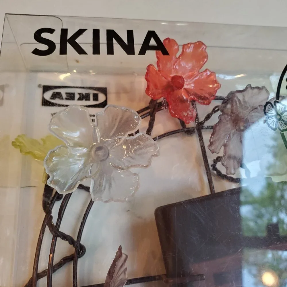 4 New in box IKEA Skina Lights Hang or candle base floral Multi‎ color 10 Lights
